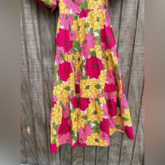 Listicle flower print puffed tiered midi dress - Picture 15 of 16